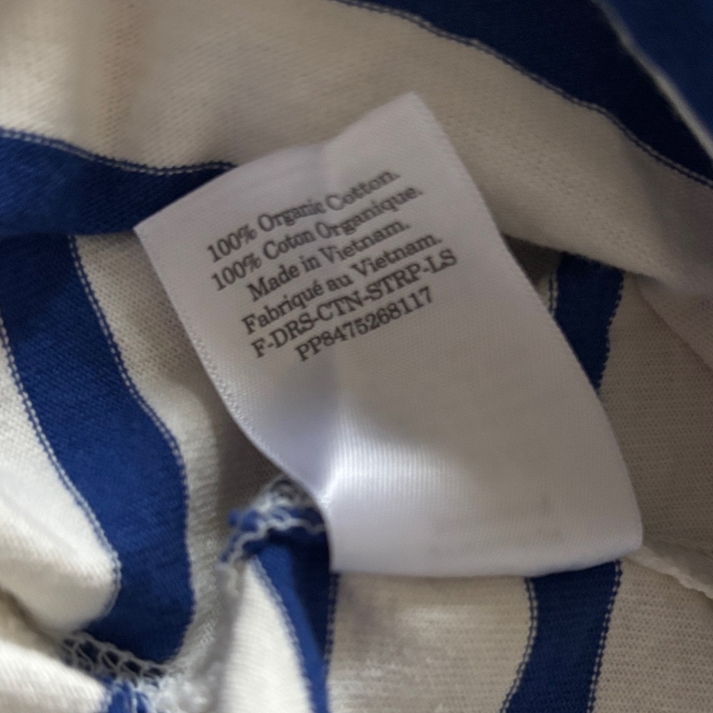 Everlane Navy and White Striped Long Sleeve Dress, new without tags - Picture 5 of 7